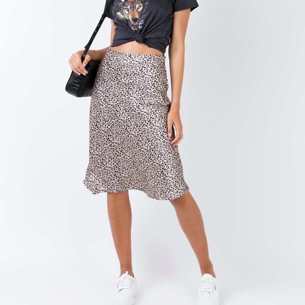 Leopard Print Midi Skirt